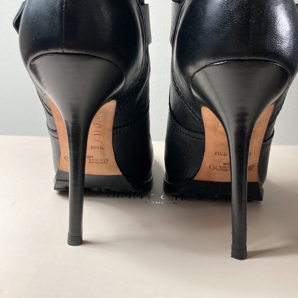 Jimmy Choo biker leather unlined heeled boots - Picture 12 of 15